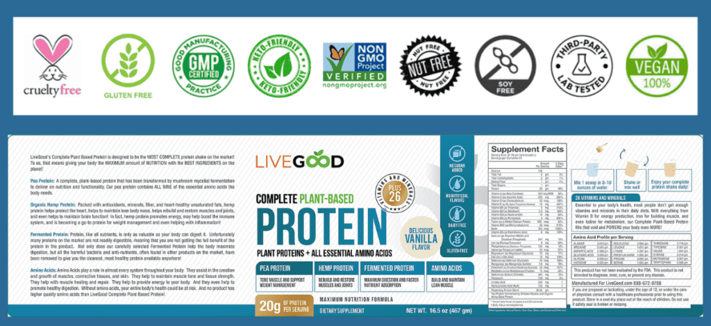 Livegood complete plant-based protein